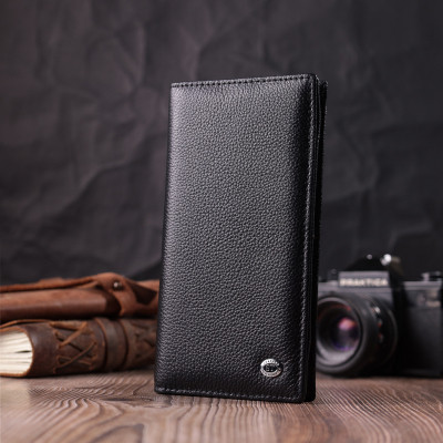 Гаманець ST Leather З натуральної шкіри Чорний (22538)
