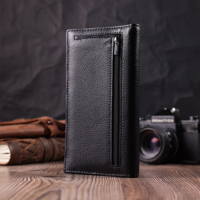 Гаманець ST Leather З натуральної шкіри Чорний (22538)