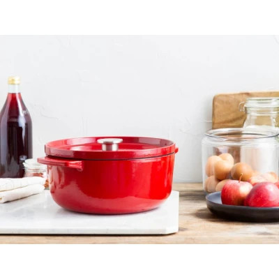 Каструля KitchenAid чавунна з кришкою 5,2 л Червона (CC006060-001)
