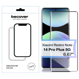 Скло захисне BeCover EDGE Xiaomi Redmi Note 14 Pro Plus 5G Black (713580)