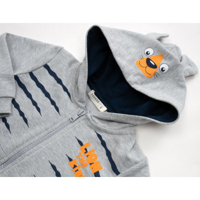 Спортивний костюм дитячий Breeze з тигриками (16109-80B-gray)