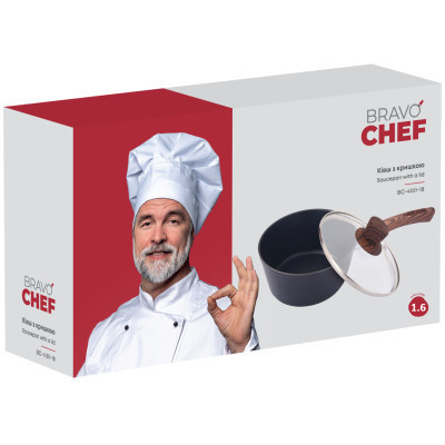Ківш Bravo Chef класичний 1.6 л з кришкою (BC-4101-18)