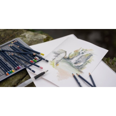 Олівці кольорові Derwent Watercolour акварельні, 24 кол. в метал. коробці (5010255784520)