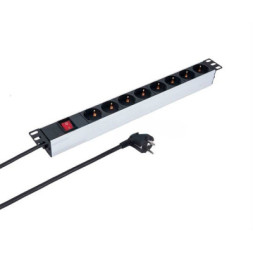 Силовий блок Kingda 19&quot; 1U 8xSchuko, вимикач, кабель 2м (KD-PDU-GM-1U-P8)