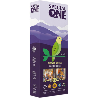 Вітаміни для птахів Special One Палички &quot;Квіткові&quot; для хвилястих папуг 90 г (4823082423477)