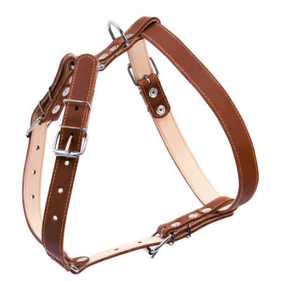 Шлея для собак Collar подвійна для середніх порід Ш 25 мм А:49-68 см В:68-80 см коричнева (06426)