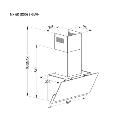 Витяжка кухонна Pyramida NX 60 (800) S GWH