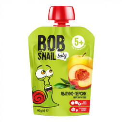 Дитяче пюре Bob Snail Равлик Боб Яблуко-персик 90 г (4820219343035)