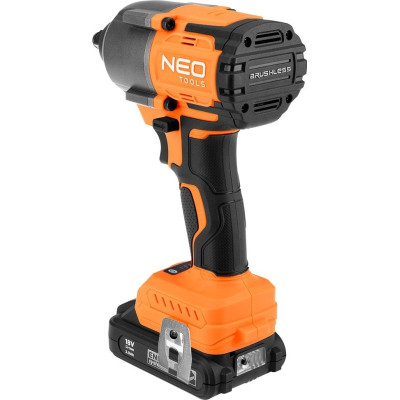 Гайковерт Neo Tools Energy+ 18V, безщітковий, 2400об/хв, 850Нм, 1/2&quot;, 3 швидкості, 1.8кг (без АКБ та ЗП) (04-608)