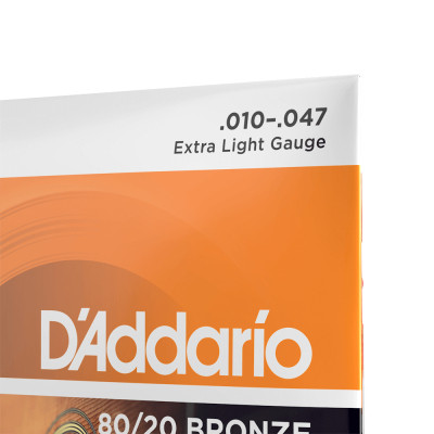 Струни для гітари D&#039;Addario Bronze 80/20 Extra Light (10-47) (EJ10)