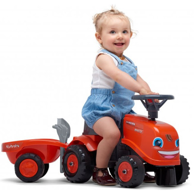 Чудомобіль Falk Kubota трактор з причепом Жовтогарячий (260C)