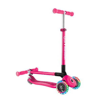 Самокат Globber Primo Foldable Lights колеса з підсвіткою до 50 кг 3+ Рожевий (432-110-3)