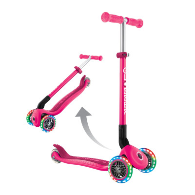 Самокат Globber Primo Foldable Lights колеса з підсвіткою до 50 кг 3+ Рожевий (432-110-3)