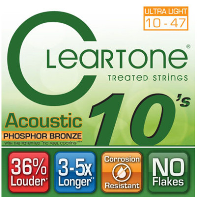 Струни для гітари Cleartone Acoustic Phosphor Bronze Ultra Light (10-47) (7410)