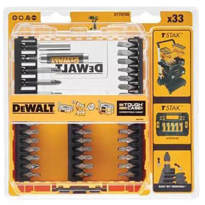 Набір біт DeWALT Phillips,Pozidriv, Torx, Slotted, L = 25, 50 мм, магнітні тримачі, 25 шт, кейс (DT70709)