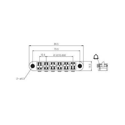 Бридж для гітари Paxphil BM022 Gold
