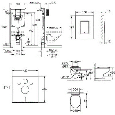 Інсталяція Grohe для унітаза 5 в 1 Rapid SL (39586000)