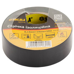 Ізоляційна стрічка Sigma ПВХ чорна 0.13мм*19мм*10м Premium (8411601)