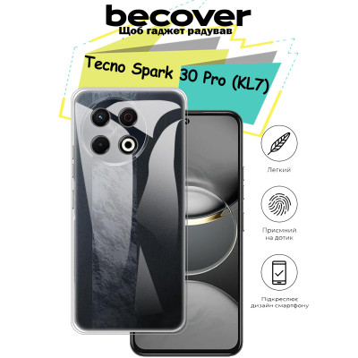 Чохол до мобільного телефона BeCover Tecno Spark 30 Pro (KL7) Transparancy (713138)
