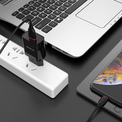 Зарядний пристрій BOROFONE BA20A Sharp charger set(Lightning) Black (BA20ALB)
