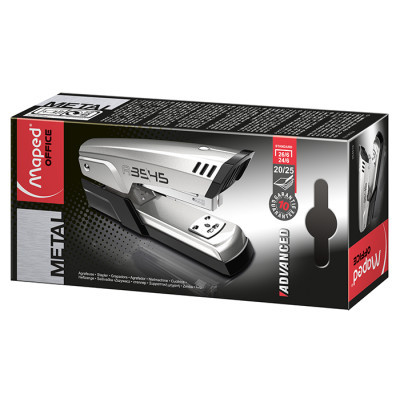 Степлер Maped ADVANCED METAL, металевий, 25л., (Скоби №24 / 6, 26/6), сріб (MP.354510)