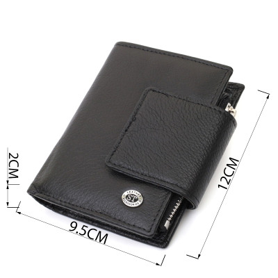 Гаманець ST Leather З натуральної шкіри Чорний (22703)