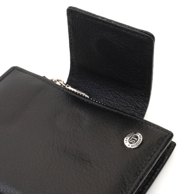 Гаманець ST Leather З натуральної шкіри Чорний (22703)