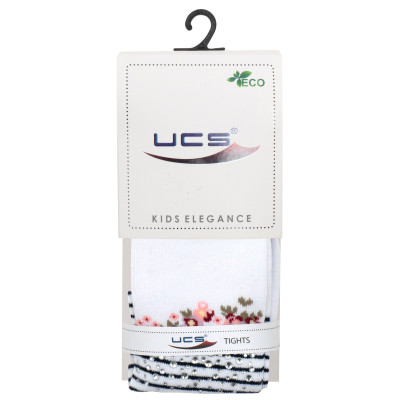 Колготки дитячі UCS Socks з квіточками (M0C0302-2109-7G-white)