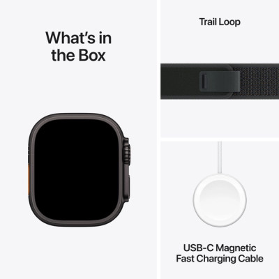 Смарт-годинник Apple Watch Ultra 2 2024 GPS + Cellular 49mm Black Titanium Case with Black Trail Loop - M/L (MX4V3UL/A)