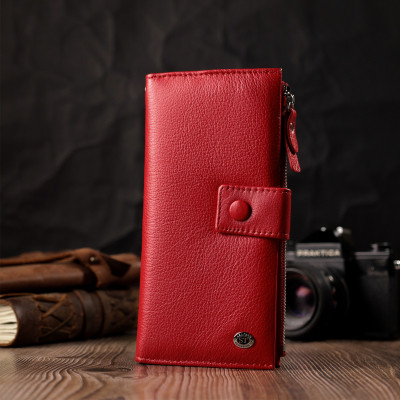 Гаманець ST Leather З натуральної шкіри Червоний (22536)