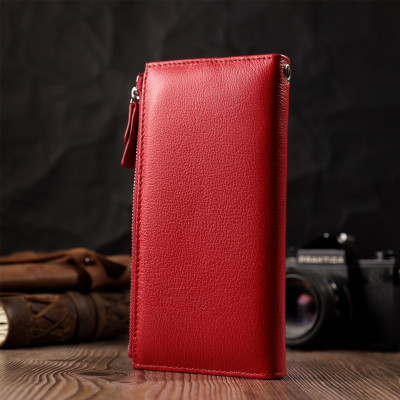 Гаманець ST Leather З натуральної шкіри Червоний (22536)