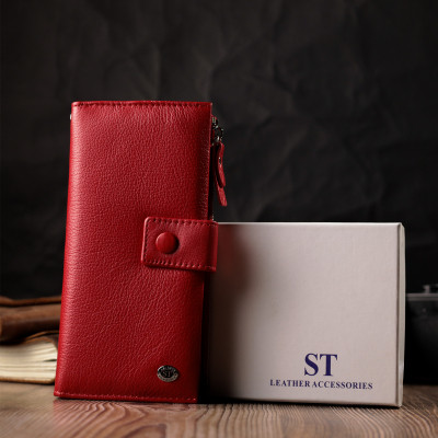 Гаманець ST Leather З натуральної шкіри Червоний (22536)