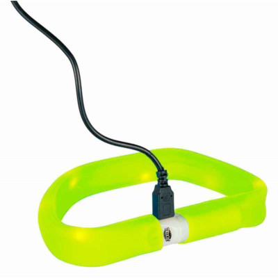 Нашийник для тварин Trixie світиться з USB M-L 50 см/18 мм зелений (4053032126848)