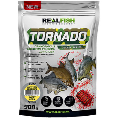 Прикормка Real Fish Торнадо Фідер (Кукурудза Бондюель) 0.9kg (809.00.50)