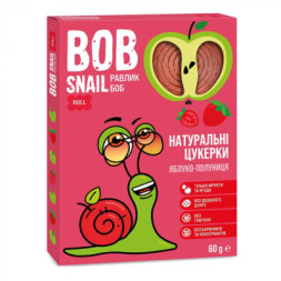Цукерка Bob Snail Равлик Боб Яблучно-полуниця 60 г (4820162520415)