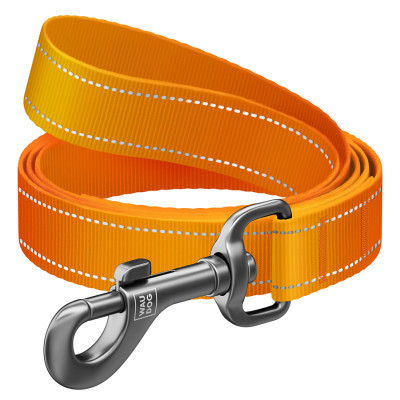 Повідок для собак WAUDOG Nylon Mono, світловідбивний S помаранчевий (52174)