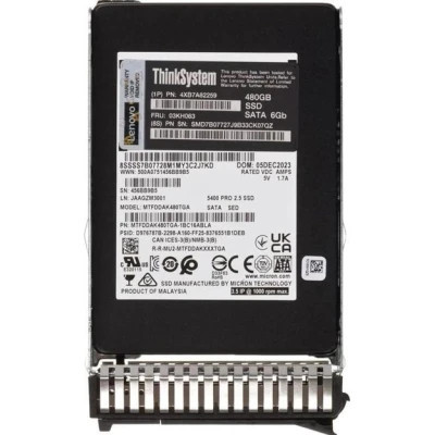 Накопичувач SSD для сервера Lenovo 5400P 480GB 2.5&quot; SATAIII (4XB7A82259)