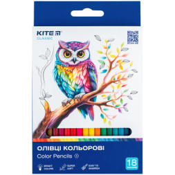 Олівці кольорові Kite Classic 18 кольорів (K-052)