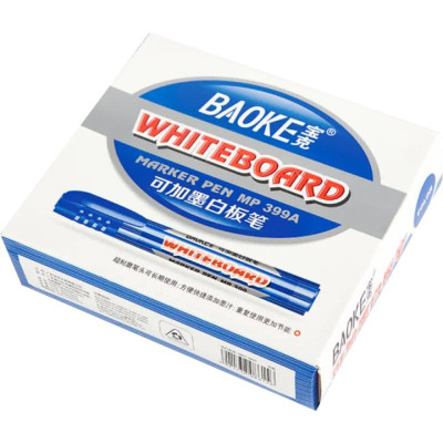 Маркер Baoke для сухостираємих дощок, 2.5 мм синій 12 шт (MARK-BOA-BAO399BL-12)