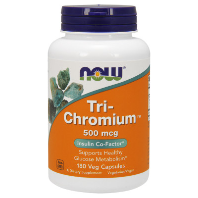 Мінерали Now Foods Хром 500 мкг, Tri-Chromium, 180 вегетарианских капсул (NF1426)