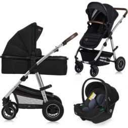 Коляска Lionelo 3 в 1 Amber 3 Black Silver (LO-AMBER BLACK SILVER (3in1))