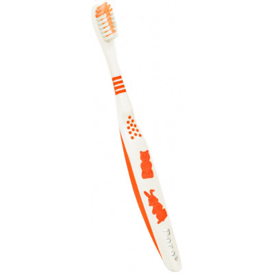 Дитяча зубна щітка Paro Swiss junior м&#039;яка Помаранчева (7610458007426-orange)