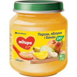 Дитяче пюре Milupa Яблуко Банан Персик 125 г (5900852051425)