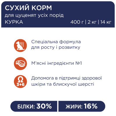Сухий корм для собак Club 4 Paws Преміум. Для цуценят з високим вмістом курки 14 кг (4820083909696)