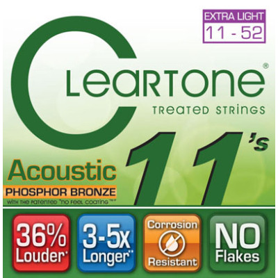 Струни для гітари Cleartone Acoustic Phosphor Bronze Extra Light (11-52) (7411)