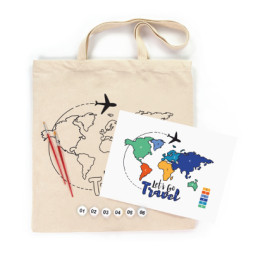 Набір для творчості Rosa Talent екосумка-розмальовка, Lets go Travel, 38х42 см (4823098544609)