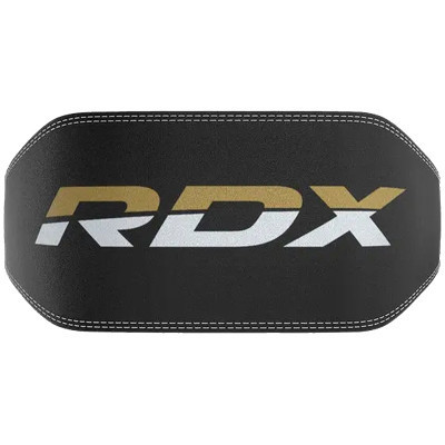 Атлетичний пояс RDX 6 шкіряний Black Gold 2XL (WBS-6RB-2XL)