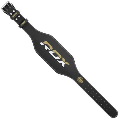 Атлетичний пояс RDX 6 шкіряний Black Gold 2XL (WBS-6RB-2XL)