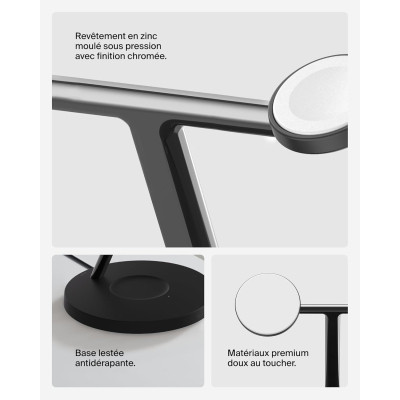 Зарядний пристрій Belkin 3in1 Magnetic Pad Qi2 15W Black (WIZ032KQBK)