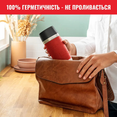 Термокружка Tefal Travel Mug Classic, 360мл, нержавіюча сталь, червоний (N2020410)